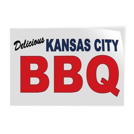 Decal Stickers Multiple Sizes Delicious Kansas City BBQ Blue Red Bar Restaurant Industrial Vinyl Safety Sign Label Restaurant & Food 12x8Inches