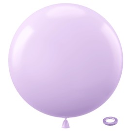 Bezente Pastel Purple Latex Party Balloons - 8 Pack 36 inch Large Thick Lavender Light Purple Lilac Balloons for Baby Shower Gender Reveal Wedding Graduate Party Decorations