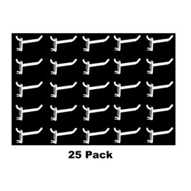 White Plastic Pegboard Hooks Garage/ Tools/ Storage/ Organization/ Jewelry/ Crafts - 2 inch, 4 inch, or 6 inch (25, 2 Inch)