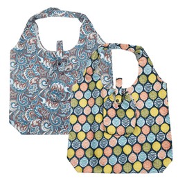 FAVORTALK Shopping Bags Foldable - 2 Pcs Reusable Washable Shopper Bag Waterproof Eco Friendly Grocery Bags Nylon Multipack Lightweight Shop Bags for Women Ladies Groceries Bags for Life - D23903