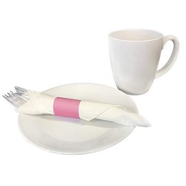 Raise Products Paper Napkin Bands Self Adhesive | Paper Napkin Rings Self-Adhering | Pre-Cut | Disposable | Safety Glue | Bond Paper | Pack of 500, 4.25” x 1.5”, Watermelon Pink