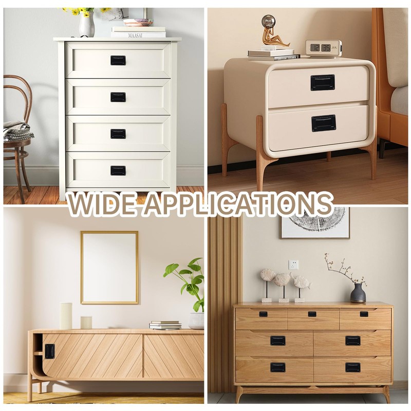 Murtenze Black Recessed Pull Handles Hatches Flush Pull Handle for