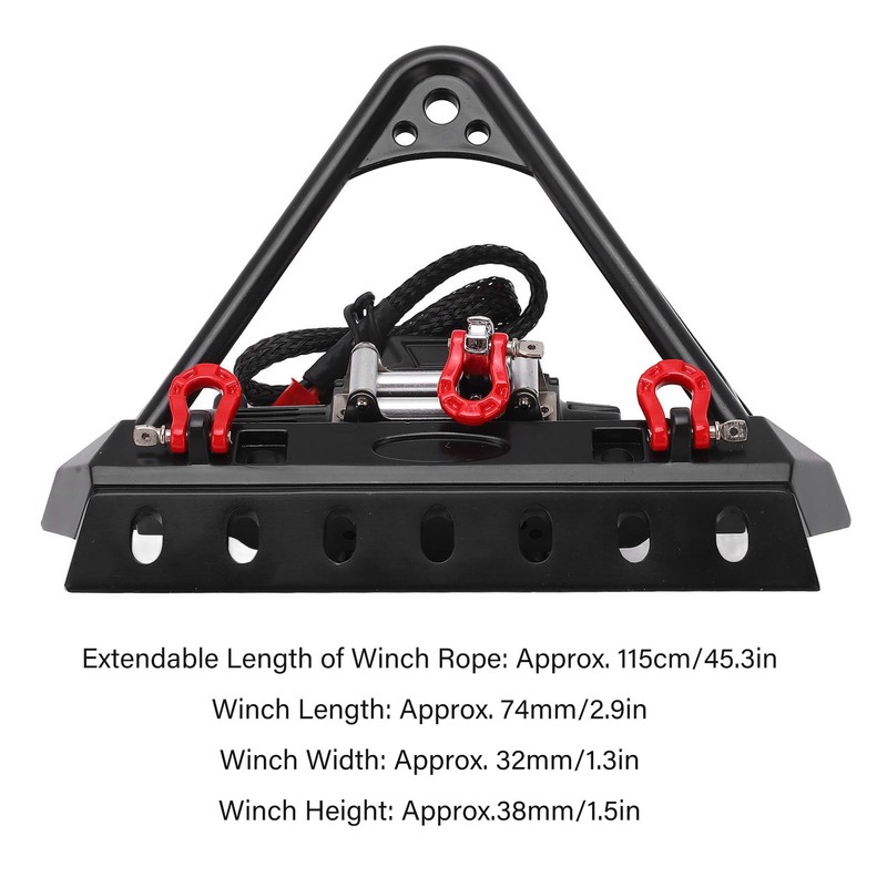 RC Front Bumper Winch Light Kit Iron Plastic High Hardness