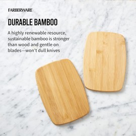 Farberware 4-Piece Reversible Bamboo Cutting 14"L x 11"W x 0.8"Th