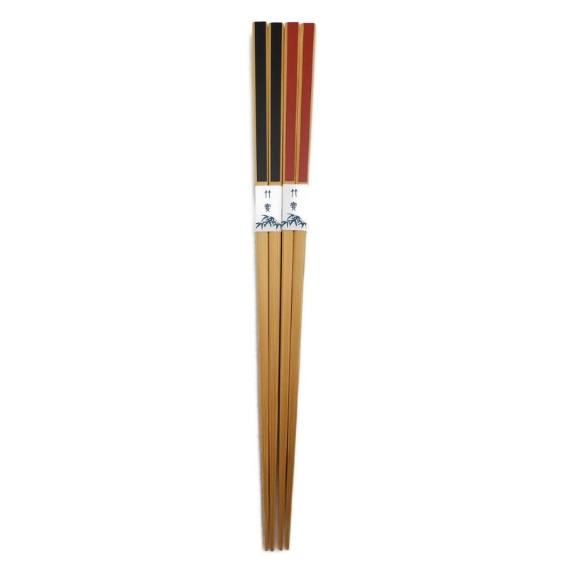 Kikusui Japanese Thin Bamboo Chopsticks (Red and Black)