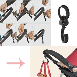 4pcs Stroller Hooks, Walker Hooks Wheelchair Hanging Hooks, 360° Rotation Baby Stroller Hooks Stroller Hanger Diaper Bag Hanger Stroller Bags Purse Organizer Stroller Wheelchair Walker Accessories.