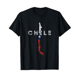 Chilean Map and Flag - Distressed Chile Souvenir T-Shirt