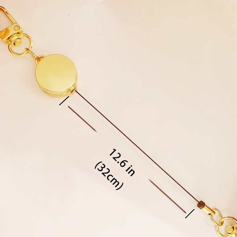 3 Pack Retractable Key Chain Key Ring, Zinc Alloy Metal