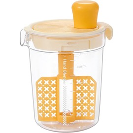 Salad Dressing Shaker Bottle, Salad Dressing Mixer Cup, Egg Liquid Mixing Cup, Manual Mixing Tool for kitchen,vinaigrette dressing bottle (Yellow)