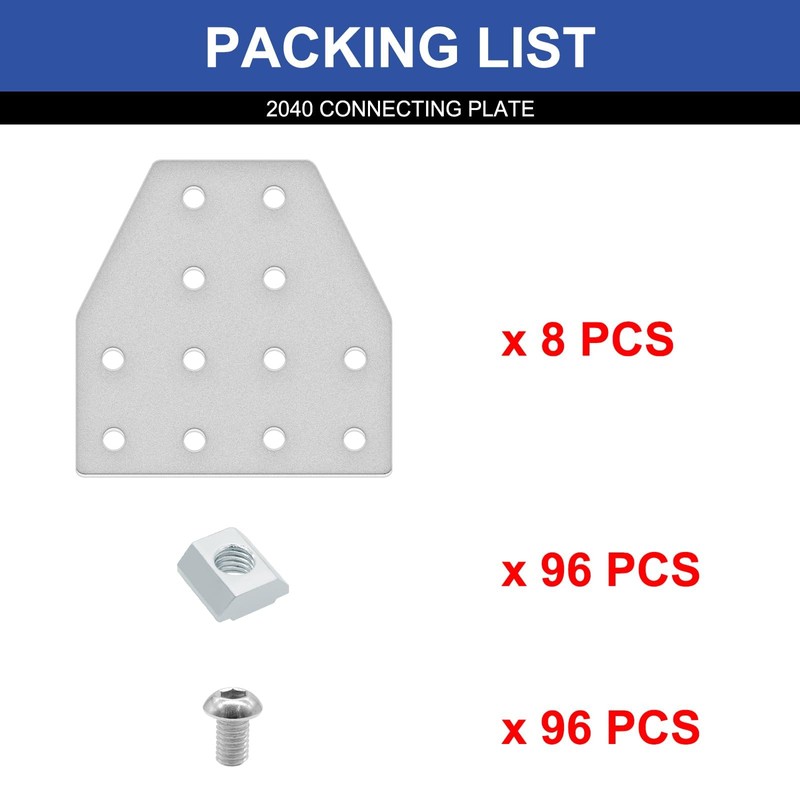 IMETRX 8pcs 2040 T Corner Bracket Joining Plate T Slotted