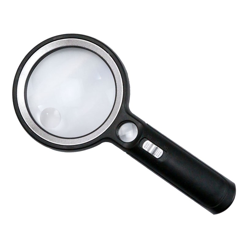 Magnifying Glass 5X 13X 20X Handheld Magnifier UV Light with