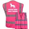 Bright Pink High Visibility Vest with White Text CAUTION YOUNG