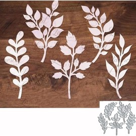 5pcs/Set Leaf Metal Die Cuts Dies Cutting, Leaves Flowers Cutting Dies Metal Cut Stencils DIY Scrapbooking Cards Decorative Embossing Paper Dies for Album Card Making Scrapbooking