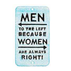 Sungmor Cast Iron Wall Decor Signs, Men to the Left Because Women are Always Right Funny Metal Restroom Sign, Novelty Bathroom Wall Decor, Vintage Washroom Door Sign for Home and Office