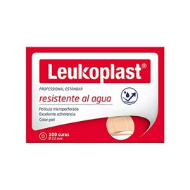 Leukoplast Resistente Al Agua Color Piel, Redonda 22mm, 100 unidades