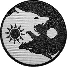 Papapatch Wolf Yin Yang Sun Moon Day and Night Kung Fu Chinese Tao Balance Sign Fox Applique Embroidered Sew Iron on Patch (Iron-Wolf-YIN-YANG)