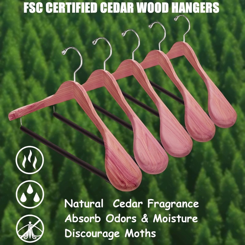 Amber Home 5 Pack American Red Cedar Wood Coat, Suit