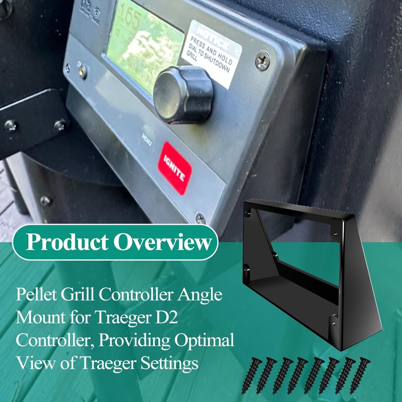 Digital Controller Angle Mount, Fits Traeger D2 Controller Panel, Fit