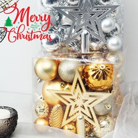 Christmas Ornaments, Balls, Set of 45, Luxurious, Scandinavian Style, Christmas Tree Decorations, Stylish, Gorgeous, Rooms, Coffee Shops, Shop Decorations, New Year, Home Use, Atmosphere Decoration