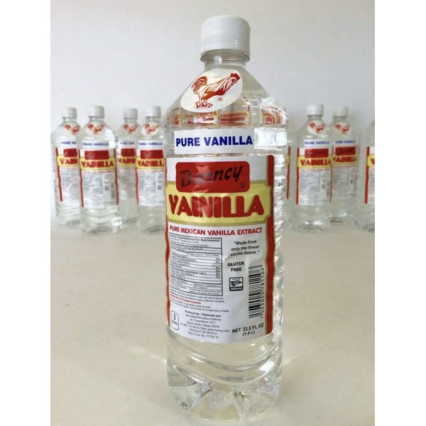 12 X Clear Danncy Pure Mexican Vanilla Extract 33oz Plastic Bottle From Mexico
