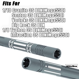 RCHuiWow Metal RC Center Driveshafts Upgrades Part for 1/10 Granite/Senton/Vorteks 3S BLX(Mega550),Big Rock 3S BLX,1/8 Typhon/Infraction 3S BLX(Mega550).Alloy Aluminium Center CVD Axles,Titanium