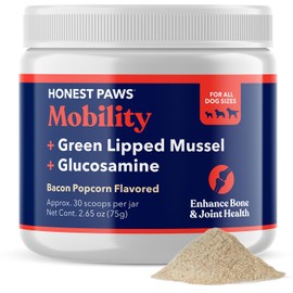 Honest Paws Joint Supplement for Dogs - Supports Mobility, Hip & Joint Health, Eases Stiffness - Glucosamine, Green Lipped Mussel, Fish Oil, Chondroitin Sulfate, MSM, Vitamin C