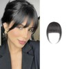 MeeQee Clip in Bangs 100% Real Human Hair Dark Brown