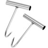 QWORK 2PCS Meat Hooks for Butchering, 304 Stainless Steel T