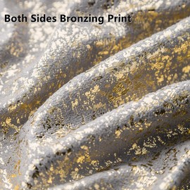 Deeprove Throw Pillow Cover Both Sides Sparkle Gold Foil Print, Soft Velvet Hidden Zipper Closure Accent Pillow Cushion Case for Bedroom, Living Room, Sofa, Square 22 x 22 Inches 1 Pack, Silver Grey