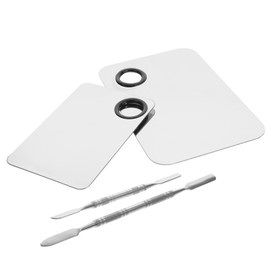 VICASKY Stainless Steel Cosmetic Mixing Palette Makeup Blending Plate with Spatula for Foundation Eyeshadow and Nail Art Portable and Lightweight for Professional Artists