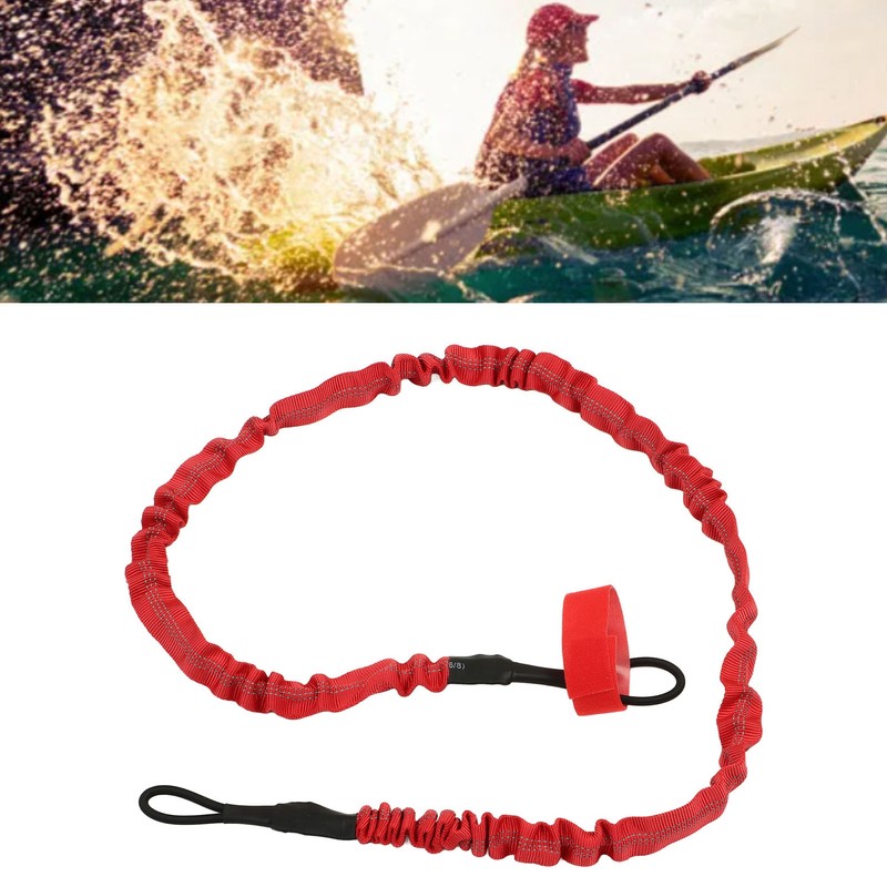 2Pcs Kayak Paddle Leash Nylon Rubber Corrosion Resistant Stretchable Anti