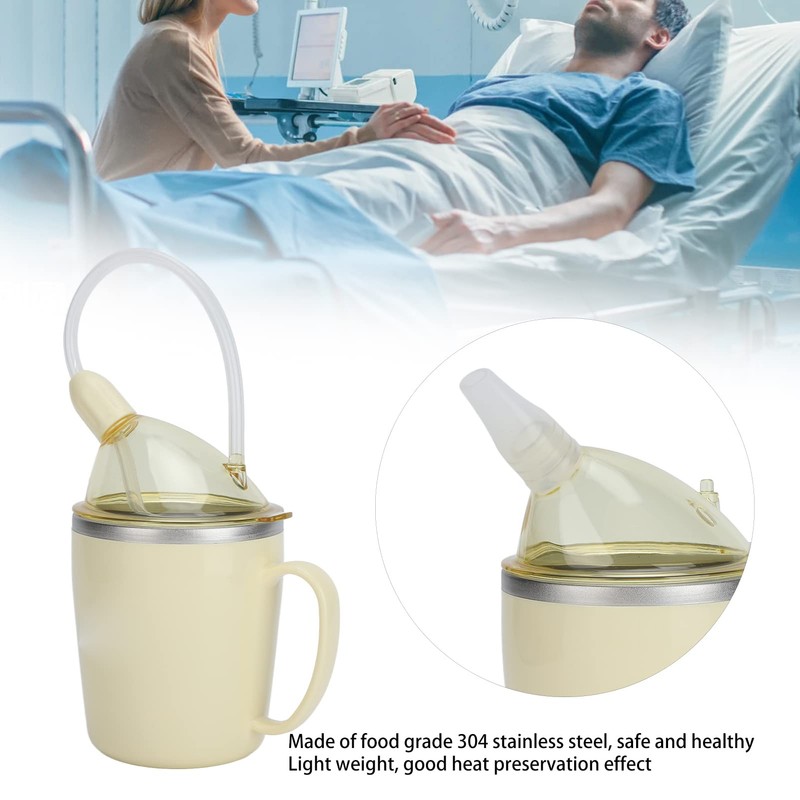 Nunafey Adult Leakproof Cups, Convalescent Feeding Cups 350ml Lightweight for