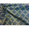 Gold Moroccan Arabic Damask Fabric Navy Blue Curtain Upholstery -