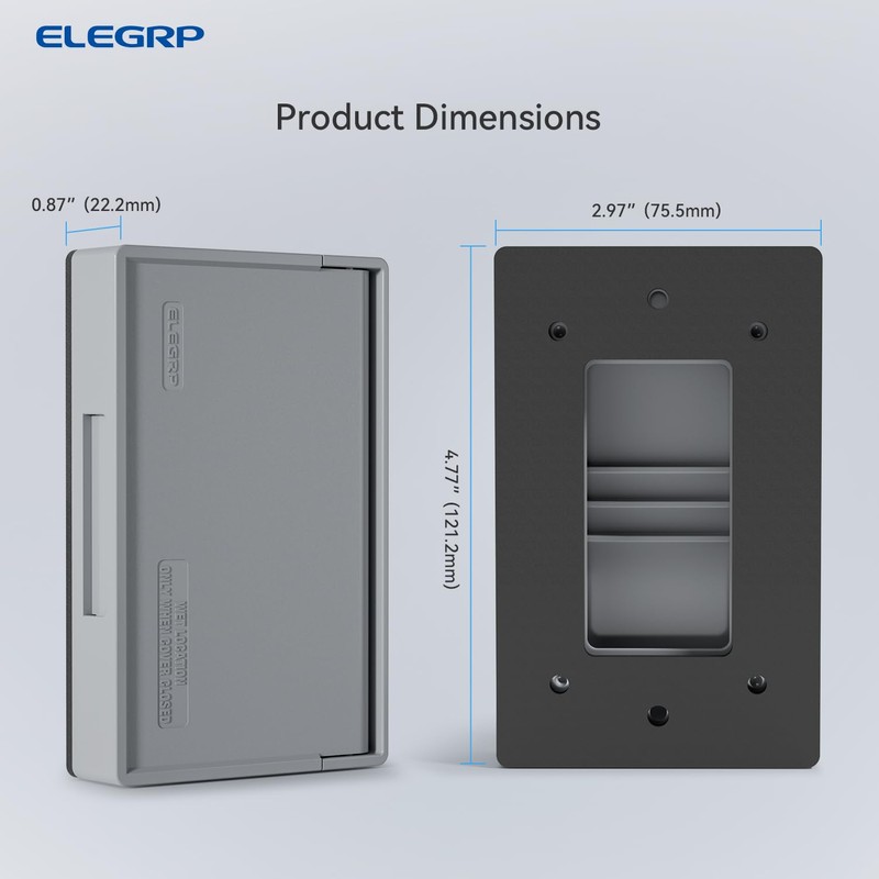 ELEGRP Horizontal Outdoor Cover for Decotative Receptacles, Weatherproof Wall Plate,