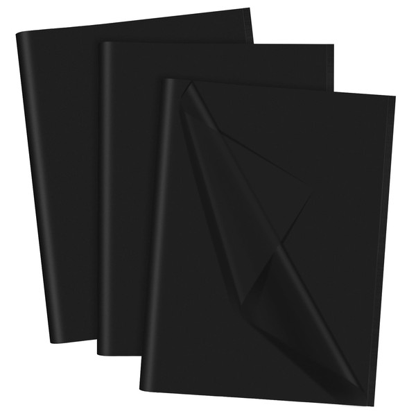 Bouiexye 70 Sheets Black Tissue Paper, 20 x 14.5 inches