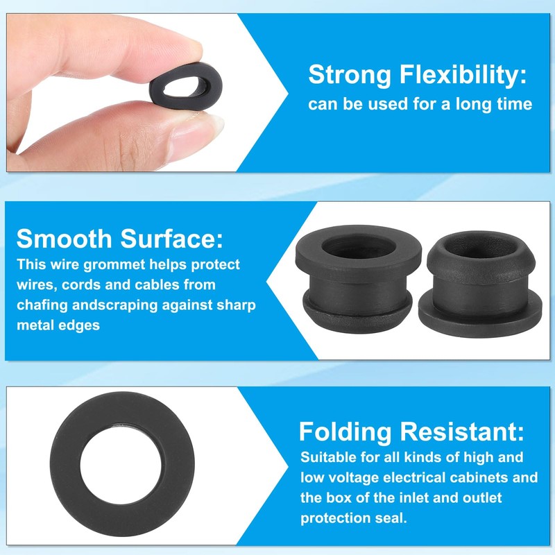 PATIKIL 12mm / 1/2 Inch Drill Hole,3/8 Inch ID Rubber