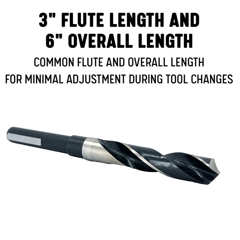 Drill America 1-1/8" Reduced Shank High Speed Steel Drill Bit