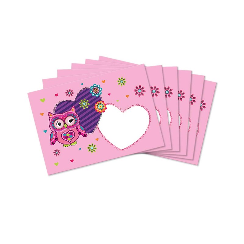 JuNa-Experten A5 Letter Paper Set with Envelopes Owl for Girls