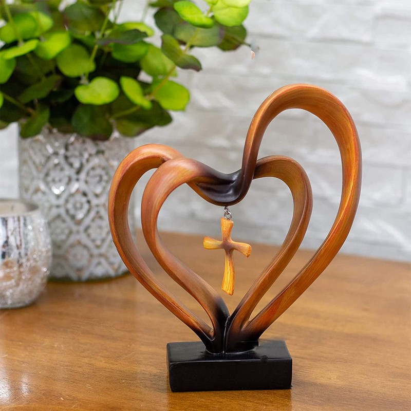 Jesus Entwined Hearts Cross Easter Jesus Cross Ornament Jesus Intertwined
