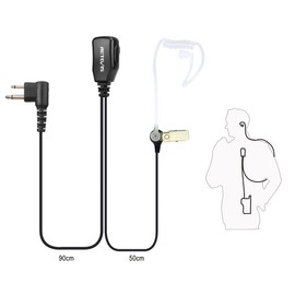 Retevis Surveillance Earpiece with PTT 2 Pin Covert Acoustic Tube Security Headset Compatible with Motorola CP040 DP1400 GP68 GP88 GP300 CT150 Pro1150 HYT TC-500 Hyera Midland 2 Way Radio (5 Pcs)