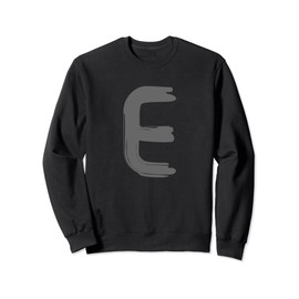 Creative Bold Dark Grey Letter E - Alphabet - Marker Design Sweatshirt
