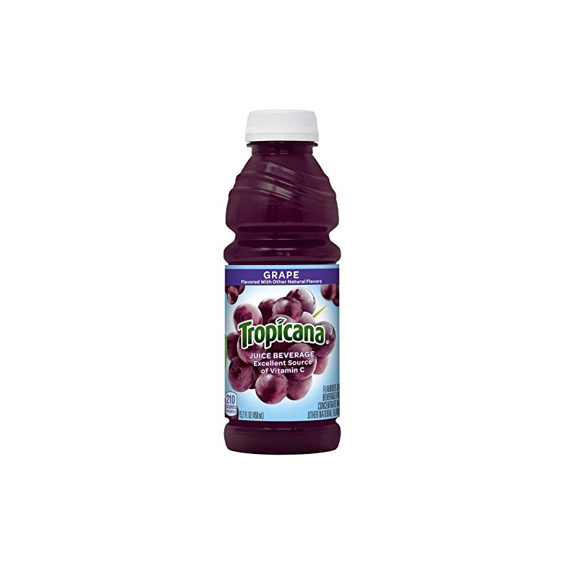 Tropicana Juice Drink, Grape, 182.4 Fl Oz (Pack of 12)