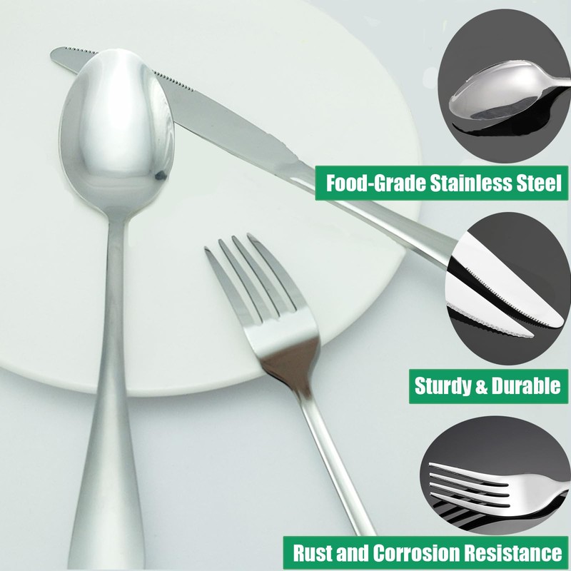 Travel Utensils with Case, 4-Piece Reusable Stainless Steel Cutlery Set