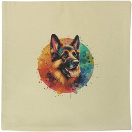 Azeeda 40cm x 40cm 'German Shepherd Dog' Canvas Cushion Cover (CV00036968)