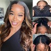 Highlight Body Wave V Part Wig Ombre Brown Body Wavy