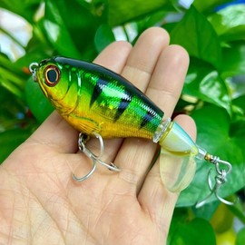 Whopper Plopper 75mm 17g Topwater Rotating Wobbler Crankbait Lure - 21 colors - Color: P