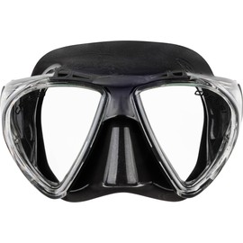 Cressi Premium Dry Snorkel Combo Set - Penta & Alpha Ultra Dry, Clear/Black