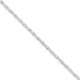 FindingKing Sterling Silver 2mm Singapore Chain Anklet Jewelry 9"