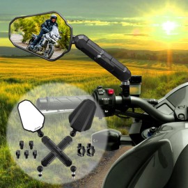 XR Motorcycle Foldable Rearview Mirrors Adjustable Ball Mount For KTM  Kawasaki KLR