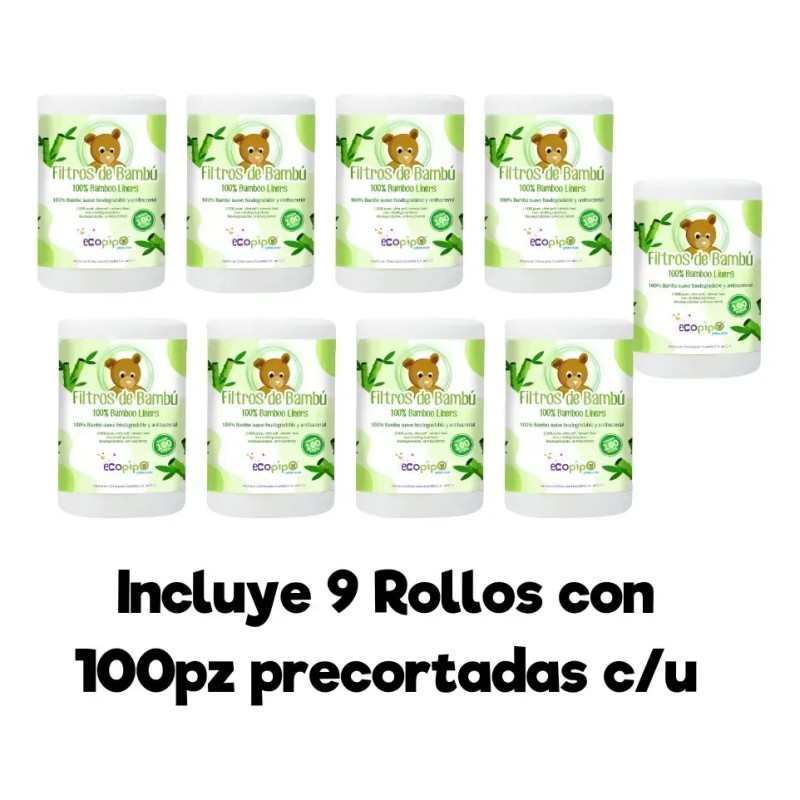 Filtro De Papel Bambú Para Pañales De Tela 9pack Cu